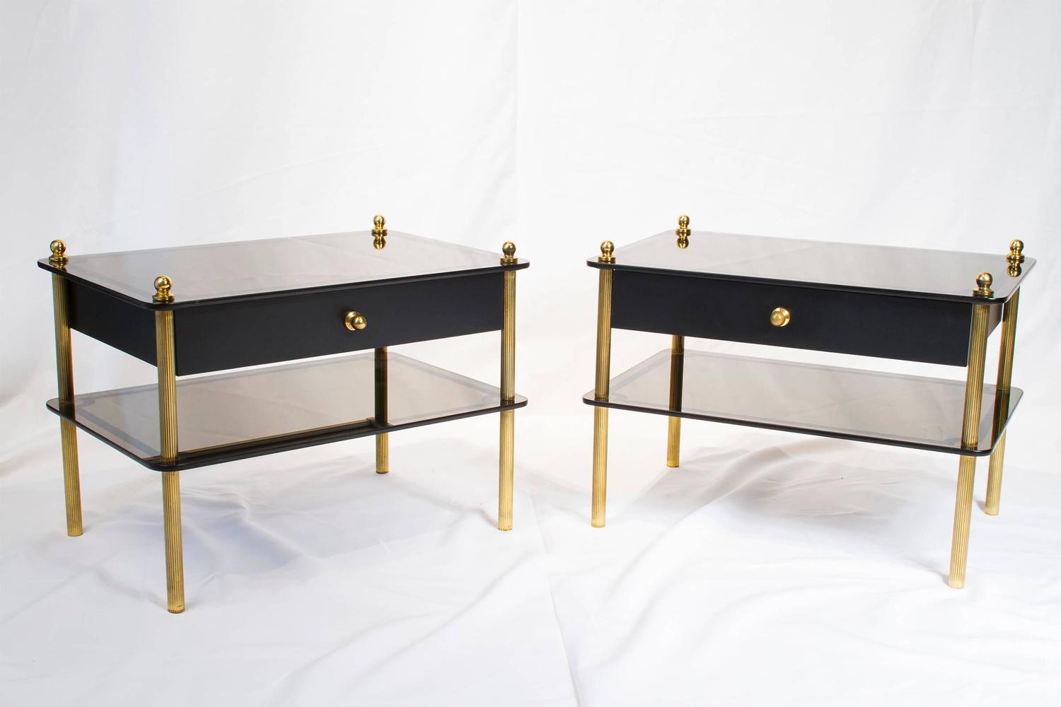 Pair of French MidCentury Modern Mirrored Nightstands at 1stdibs