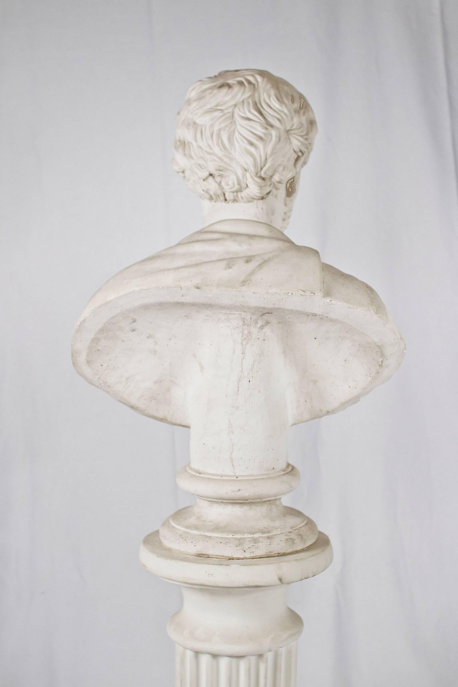 Antique Concrete Male Bust In Excellent Condition For Sale In Brussels, Brussels