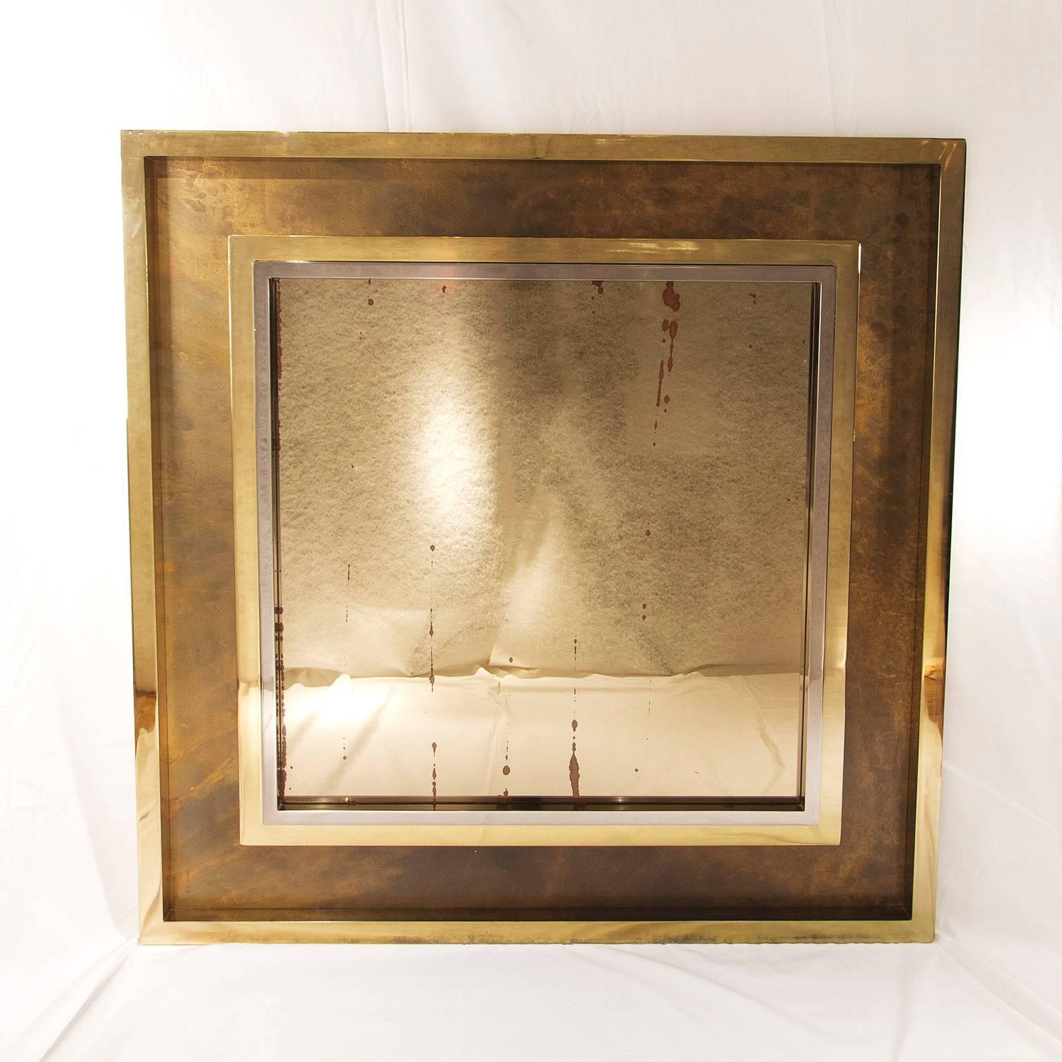 Beautiful French brass and chrome mirror, on an incredible size, circa 1970s.

Please contact us for delivery details.
