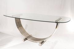 Oval Chrome Dining Table