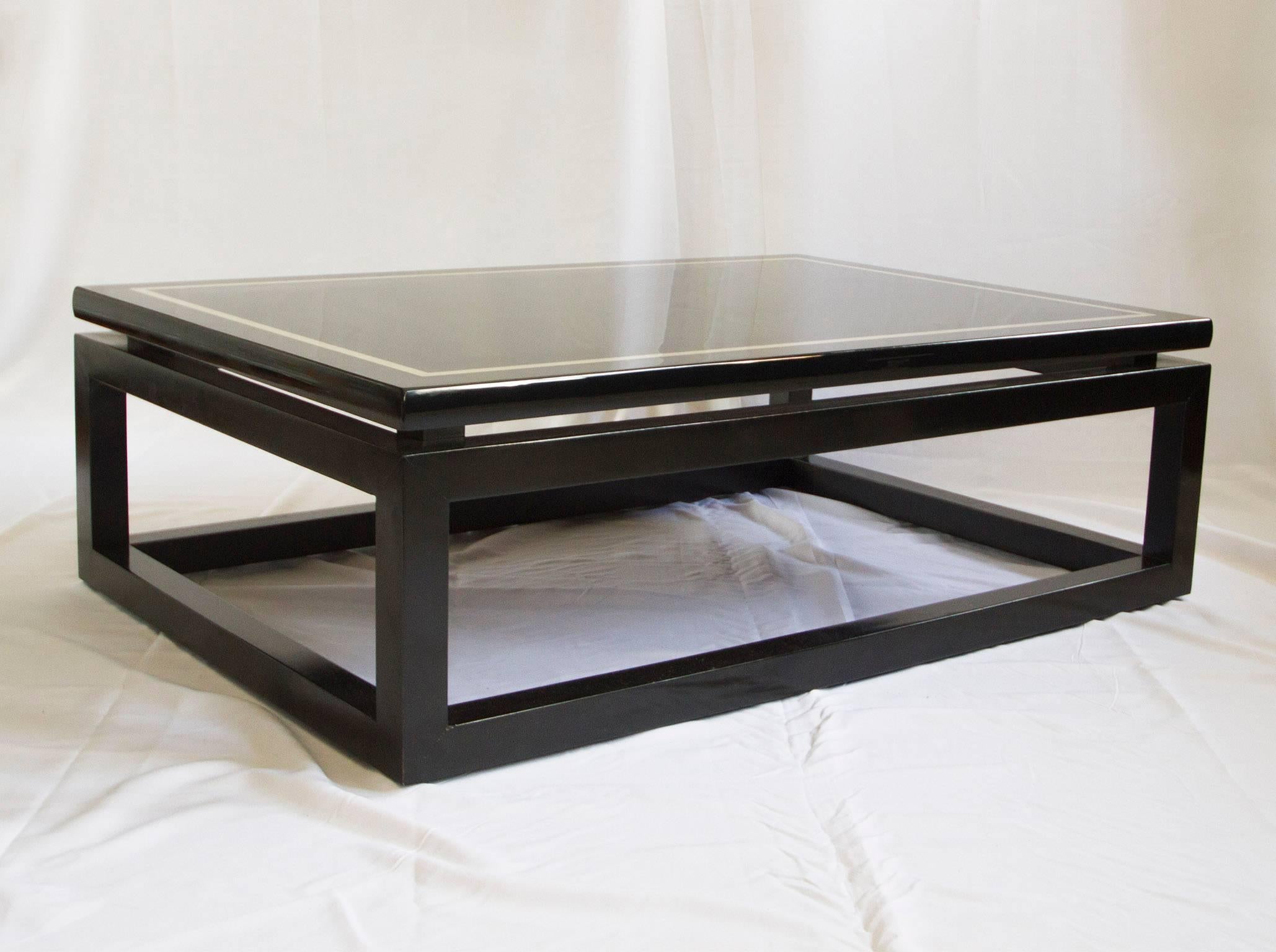 Lacquered Black Lacquer Coffee Table