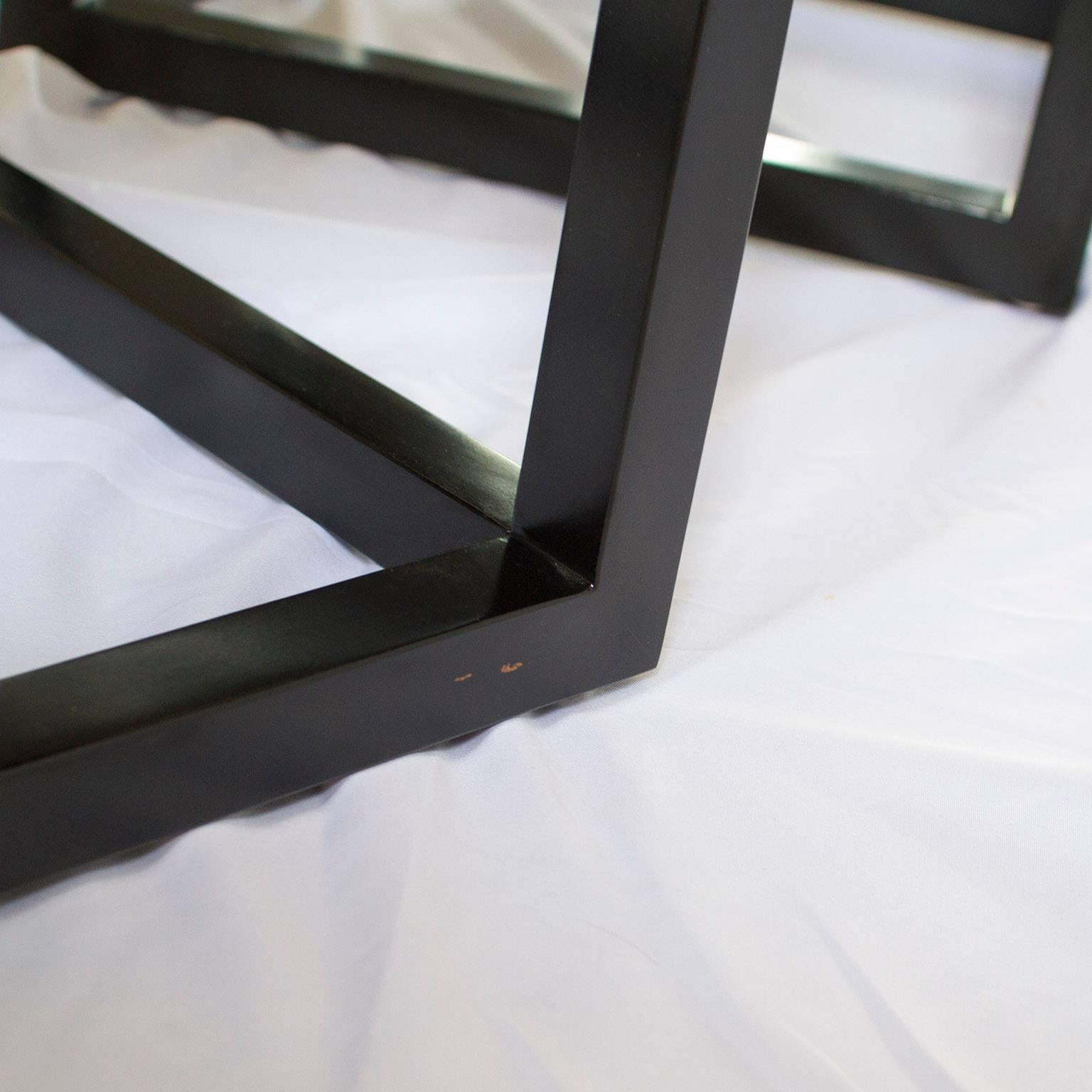 Pair of Black Lacquer Side Tables 1