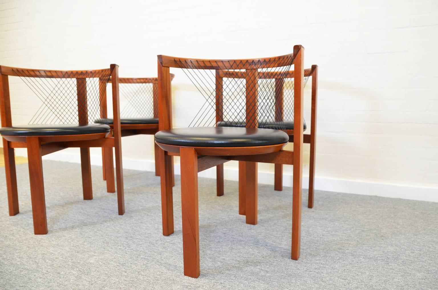 Scandinavian Modern String Dining Chairs by Niels Jørgen Haugesen for Tranekaer