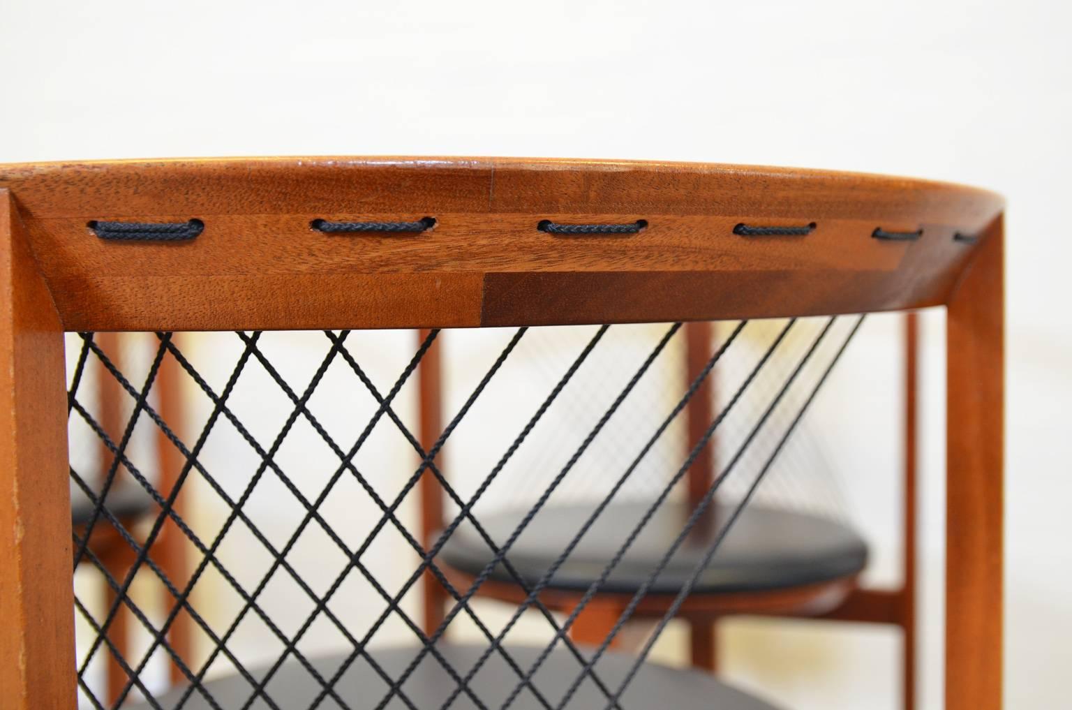 Leather String Dining Chairs by Niels Jørgen Haugesen for Tranekaer
