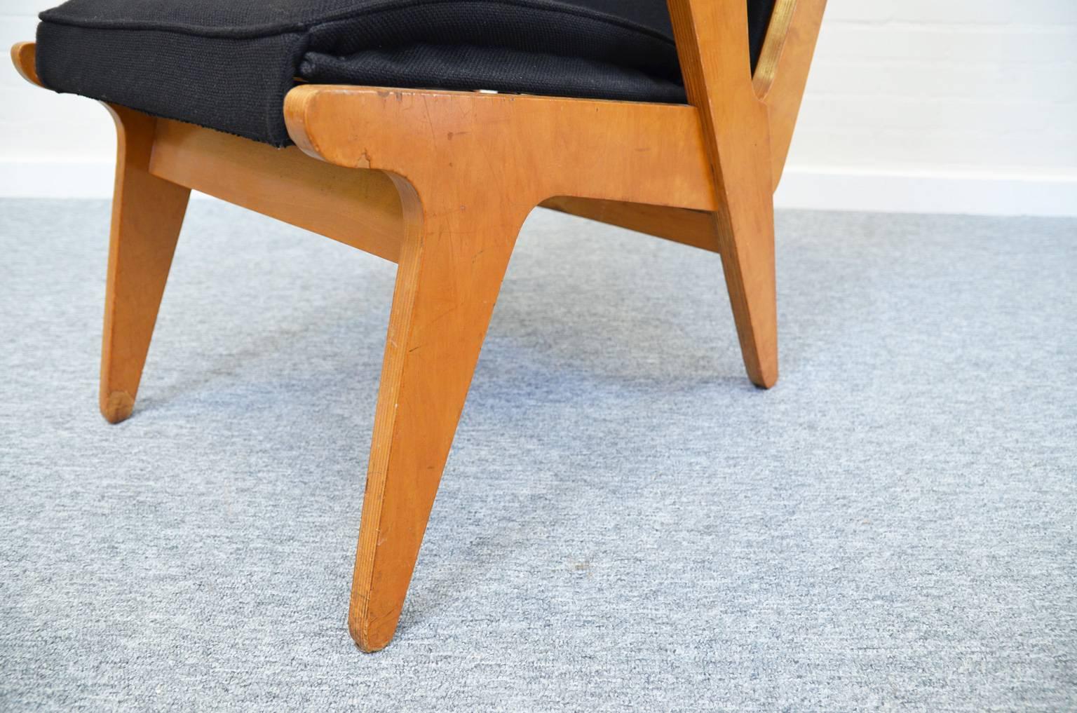 Fabric Plywood Midcentury Sliedrecht Chair for 't Spectrum, Netherlands
