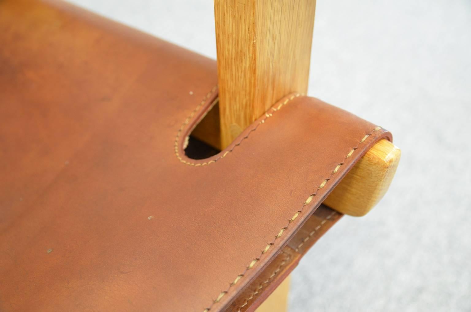 Leather Spanish Chair by Børge Mogensen