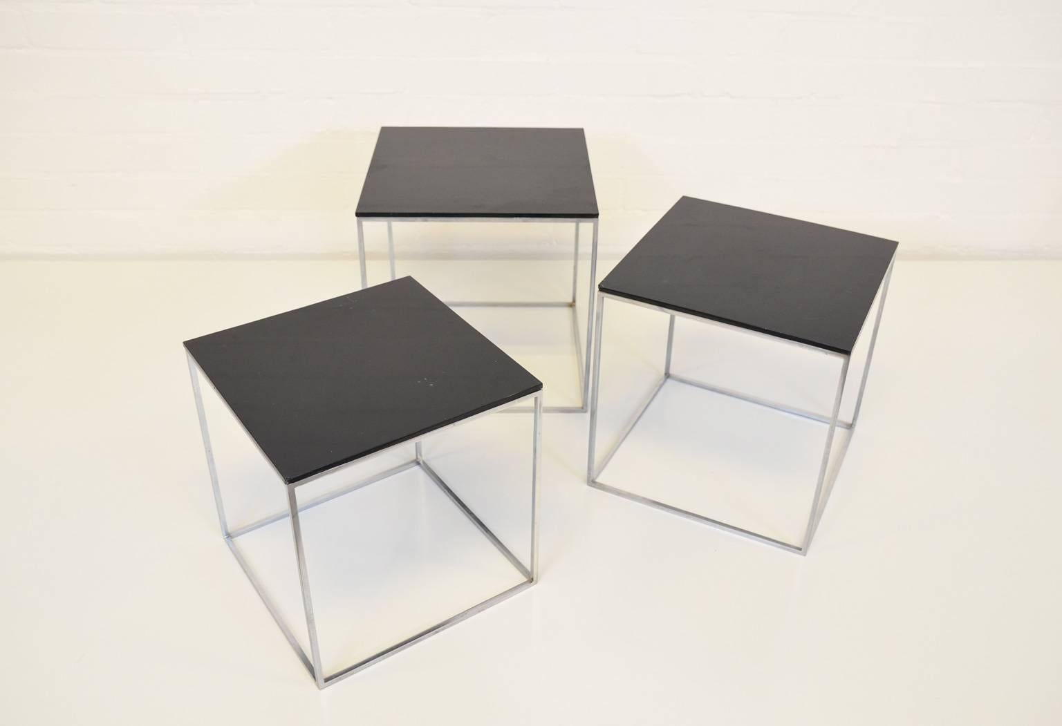 Poul Kjaerholm Nesting Tables PK 71 for E. Kold Kristensen, Denmark  In Good Condition For Sale In RHEEZERVEEN, Overijssel