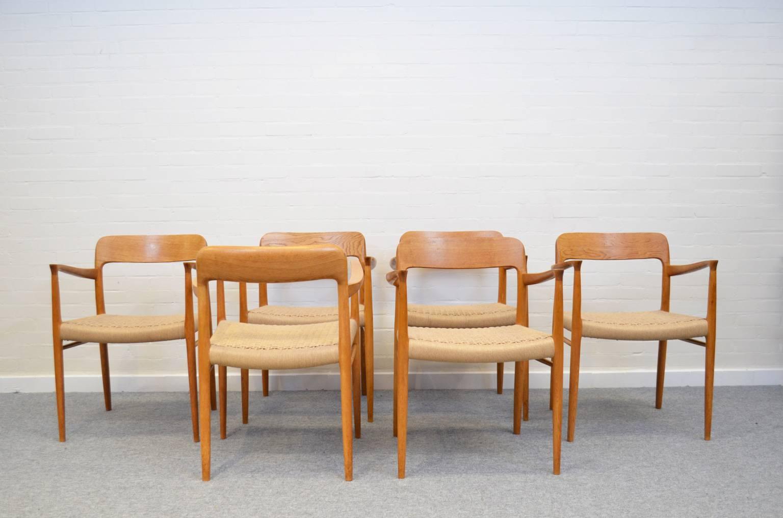 Scandinavian Modern Dining Chairs Model 56 by Niels Otto Møller for J.L. Møller Møbelfabrik, Denmark