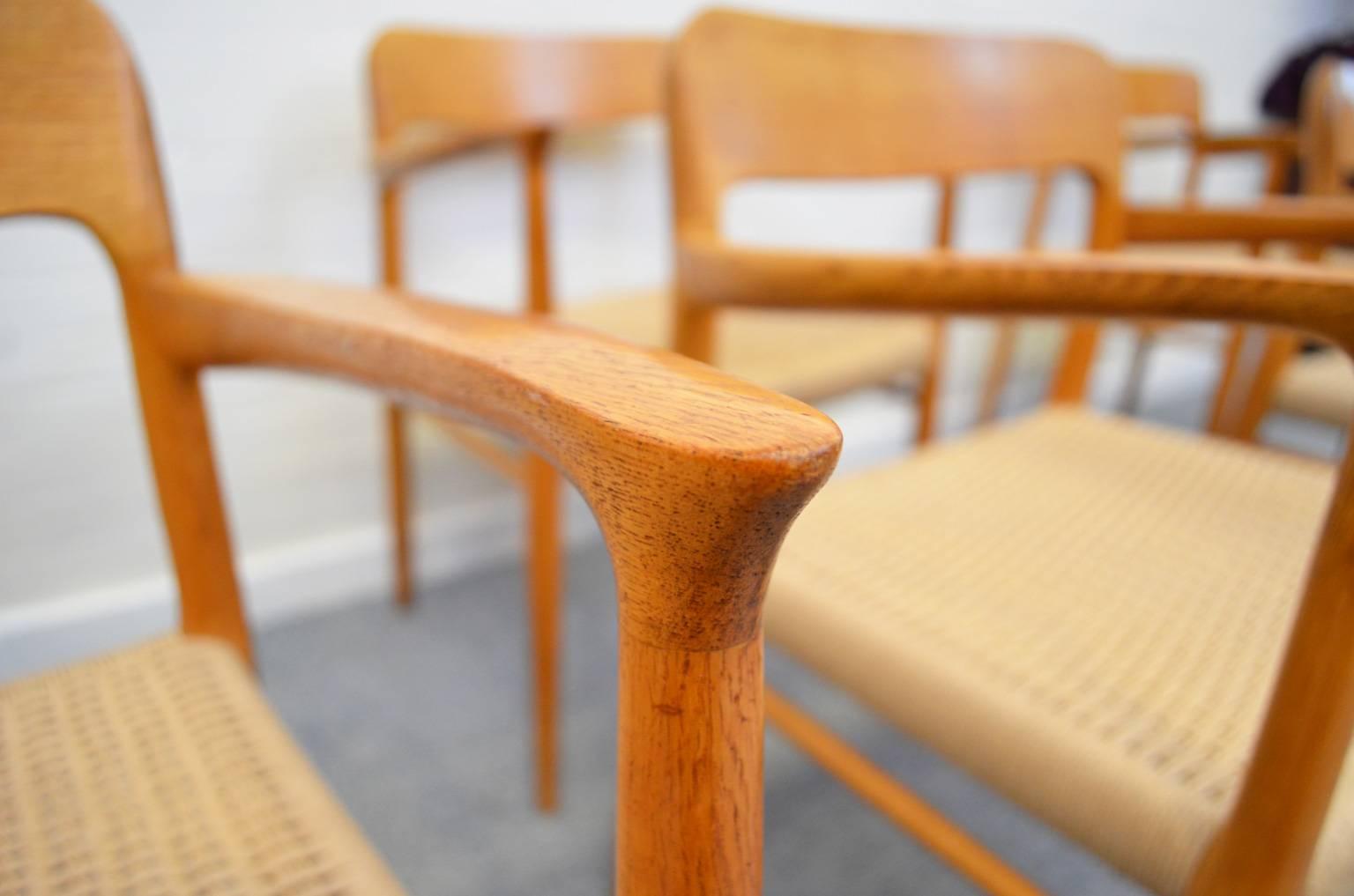 Mid-20th Century Dining Chairs Model 56 by Niels Otto Møller for J.L. Møller Møbelfabrik, Denmark