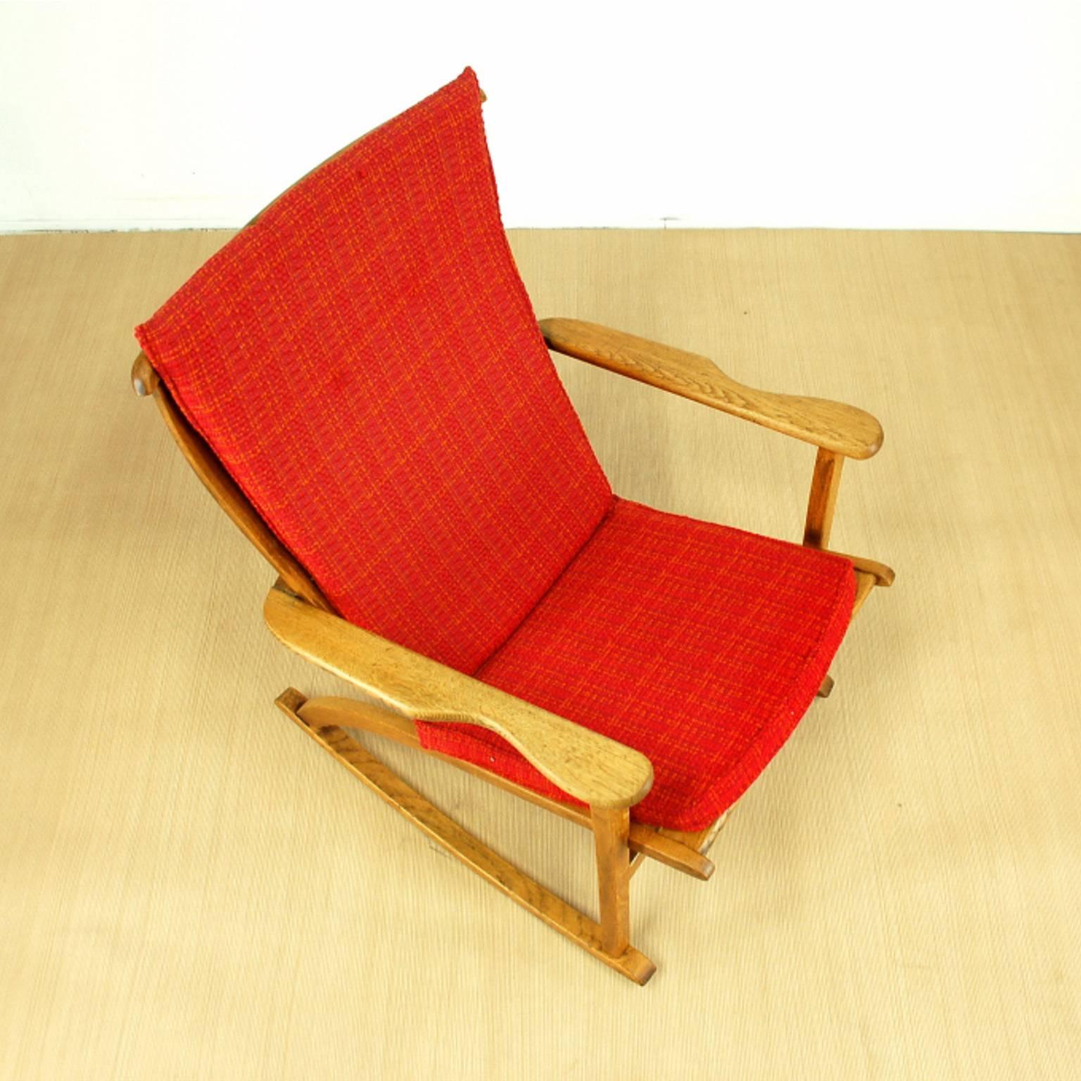 Scandinavian Modern Sculptural Danish Modern Rocking Chair For Sale