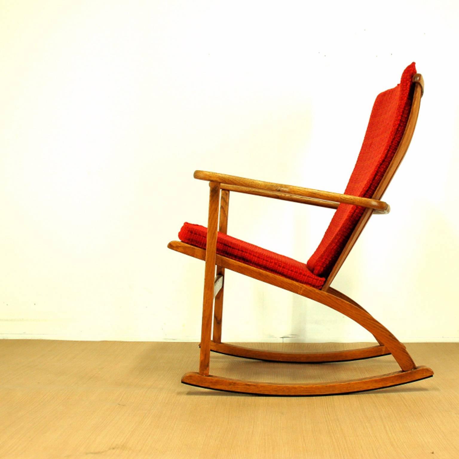 20th Century Sculptural Danish Modern Rocking Chair For Sale