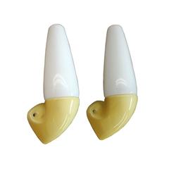 Pair of 1960s Ceramic Wall Sconces by Sigvard Bernadotte for IFÖ