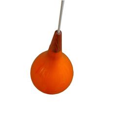 Large Orange Holmegaard Teardrop Pendant Light, 1960s