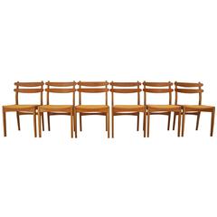 Set of Six Danish Dining Chairs in the Style of Poul Volther, 1960s