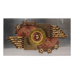 1970s Brutalist Metal Wall Sculpture in the Style of Paul Vanders 8