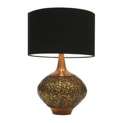 1960s Italian Textured Copper Table Lamp Brutalist 3