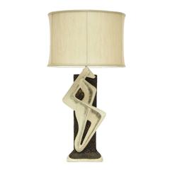 1960s Abstract Ceramic Black and White Table Lamp by Plasto 9