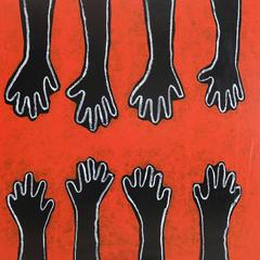 'Touchy Feely' Abstract Painting by Alan Fears Pop Art Hands 6