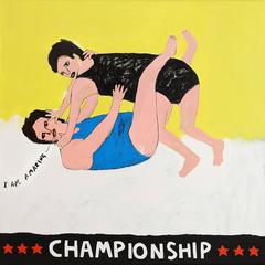 'Wrestle with Your Ego' Portrait Painting by Alan Fears Folk Art 10
