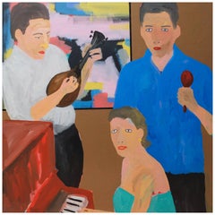 'Tony on Maraca' Family Portrait Painting by Alan Fears Pop Art