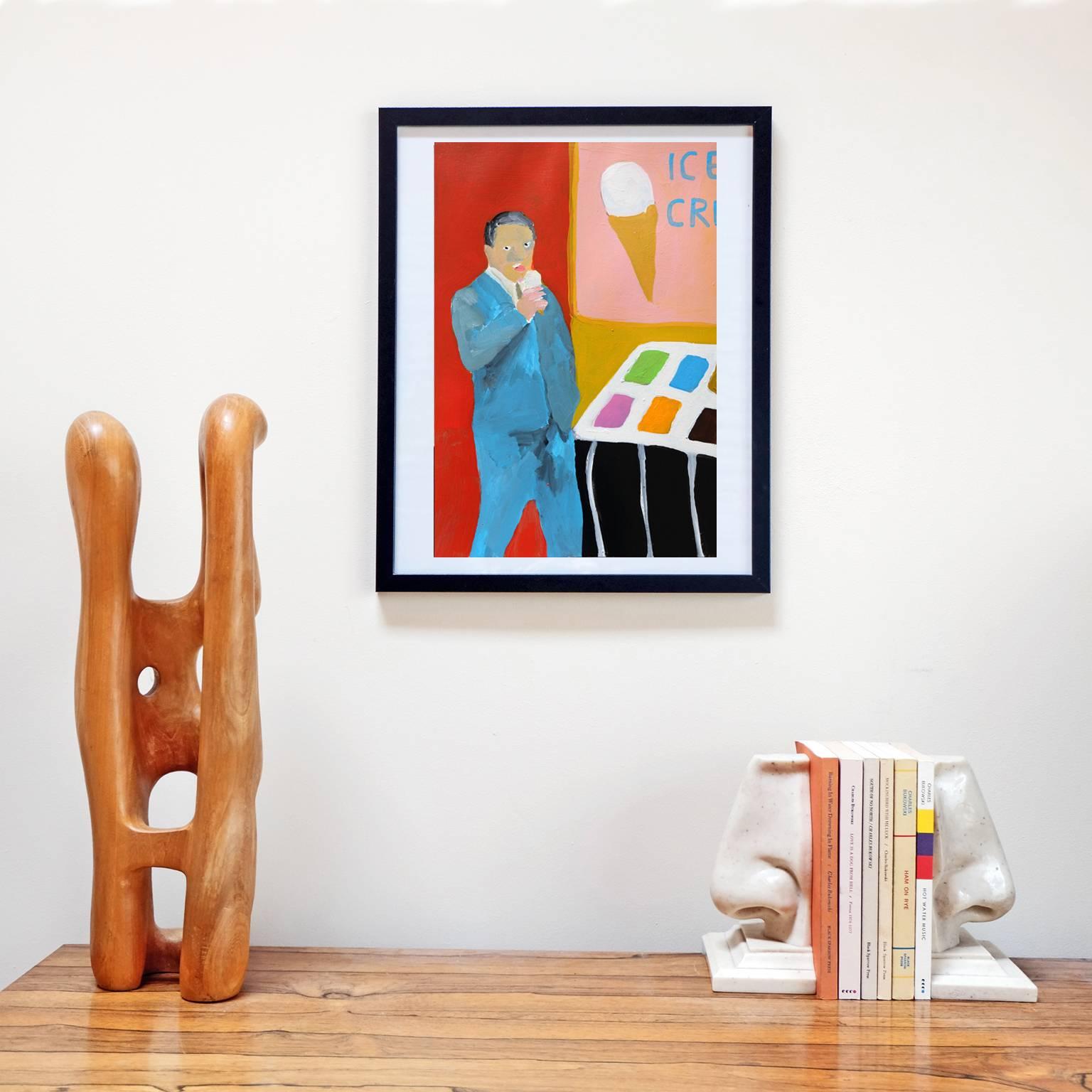 Acrylic on paper by Alan Fears, 2017. 

Unframed. The frame is for display purposes only.

Alan Fears (b. 1974) is an emerging British artist who is shortlisted for the John Moores Painting Prize 2018.

'A naive artist, a graphic artist, a pop