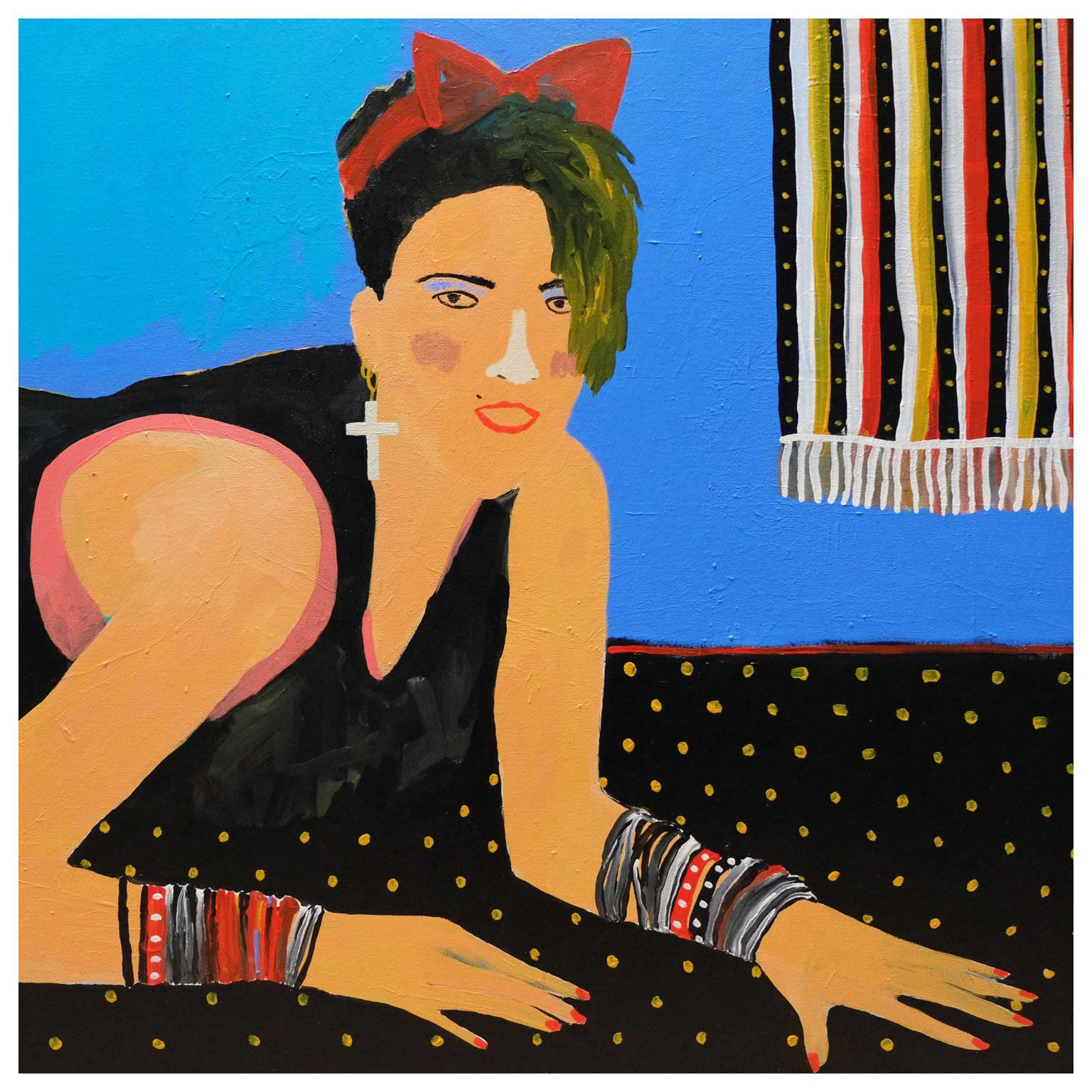 'Material Girl' Portrait Painting by Alan Fears Madonna, 1980s