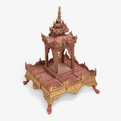 Antique Thai Early 20th Century Temple/Shrine with Pagoda