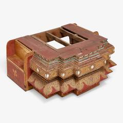 Antique Thai Late 19th Century Pedestal Altar Platform, Shelf