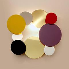 Square Powder Coated Metal Disc Metal Sconce