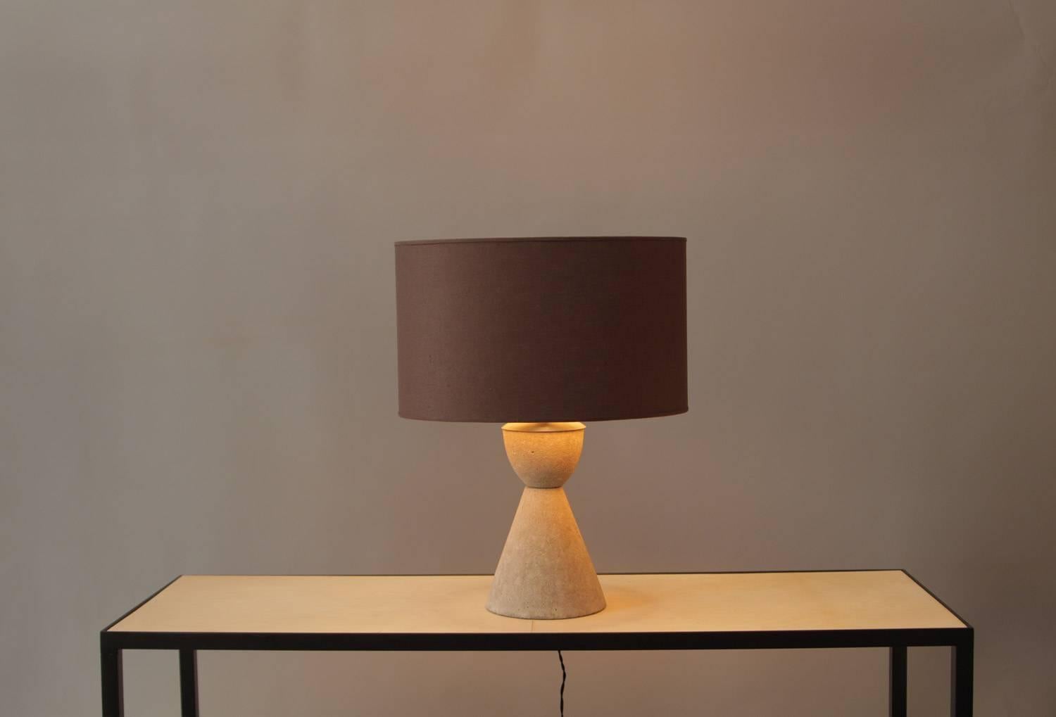 Post-Modern Concrete Steel Table Lamp For Sale