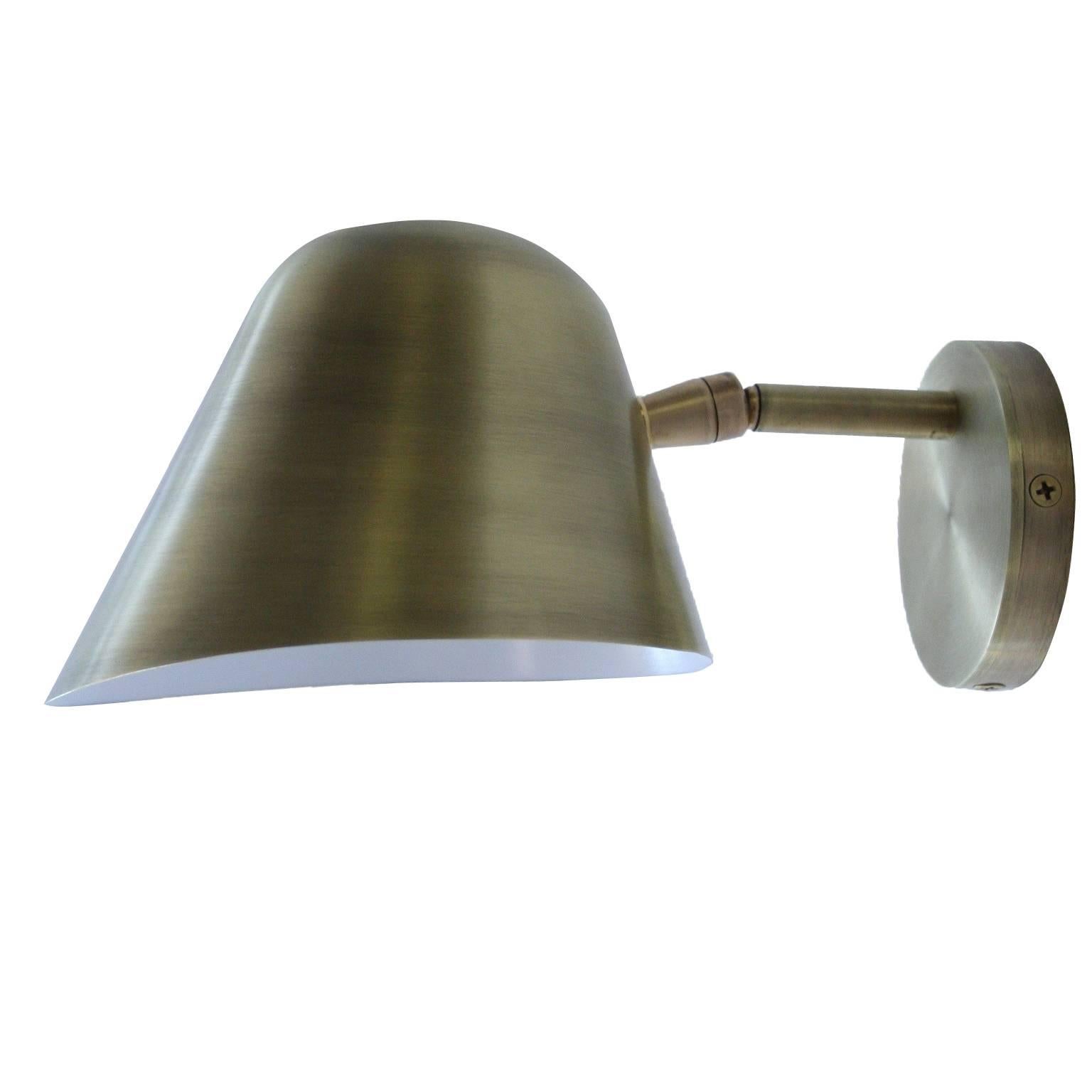 Rounded Brass Sconce For Sale