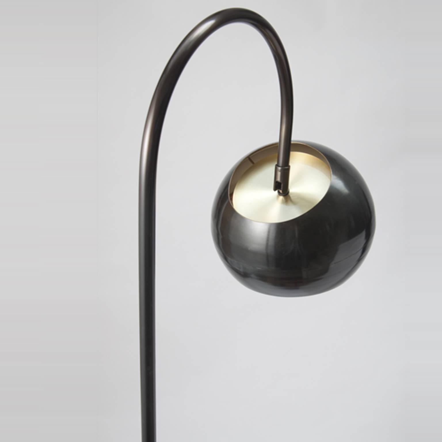 Desigual Brass Powder Coated Floor Lamp
Material: Brass
Color: Dark bronze
Shade: 8″ D
Base: 10″ D x 58 1/2″ H
Additional custom sizes and finishes available upon request
Made in New York City