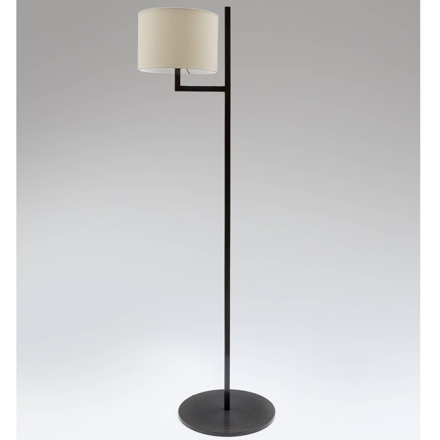 Minimalist Cuatro Blackened Steel Floor Lamp For Sale