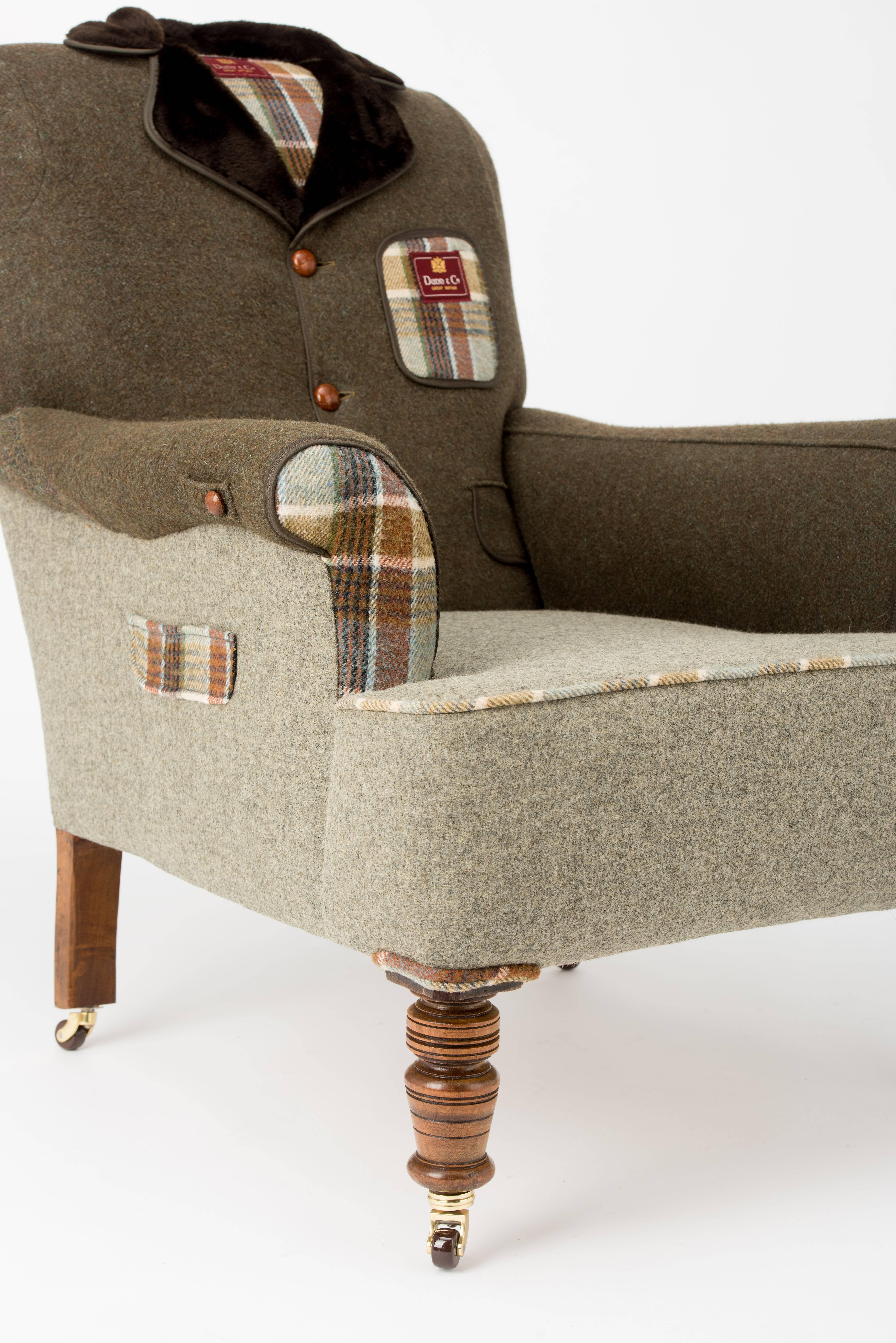 Contemporary The Country Tweed Armchair. For Sale