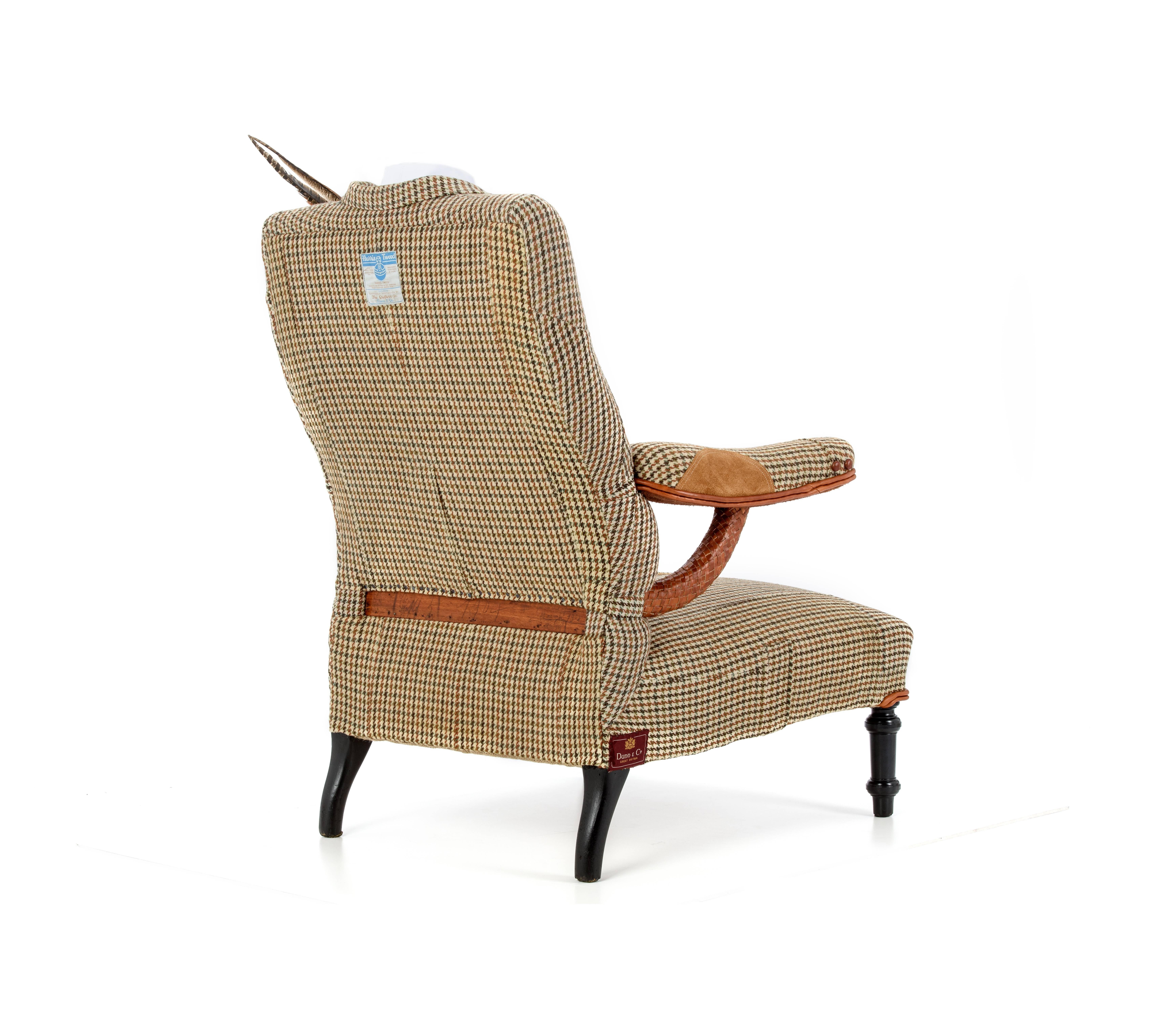 British The Dapper Tweed Armchair. For Sale