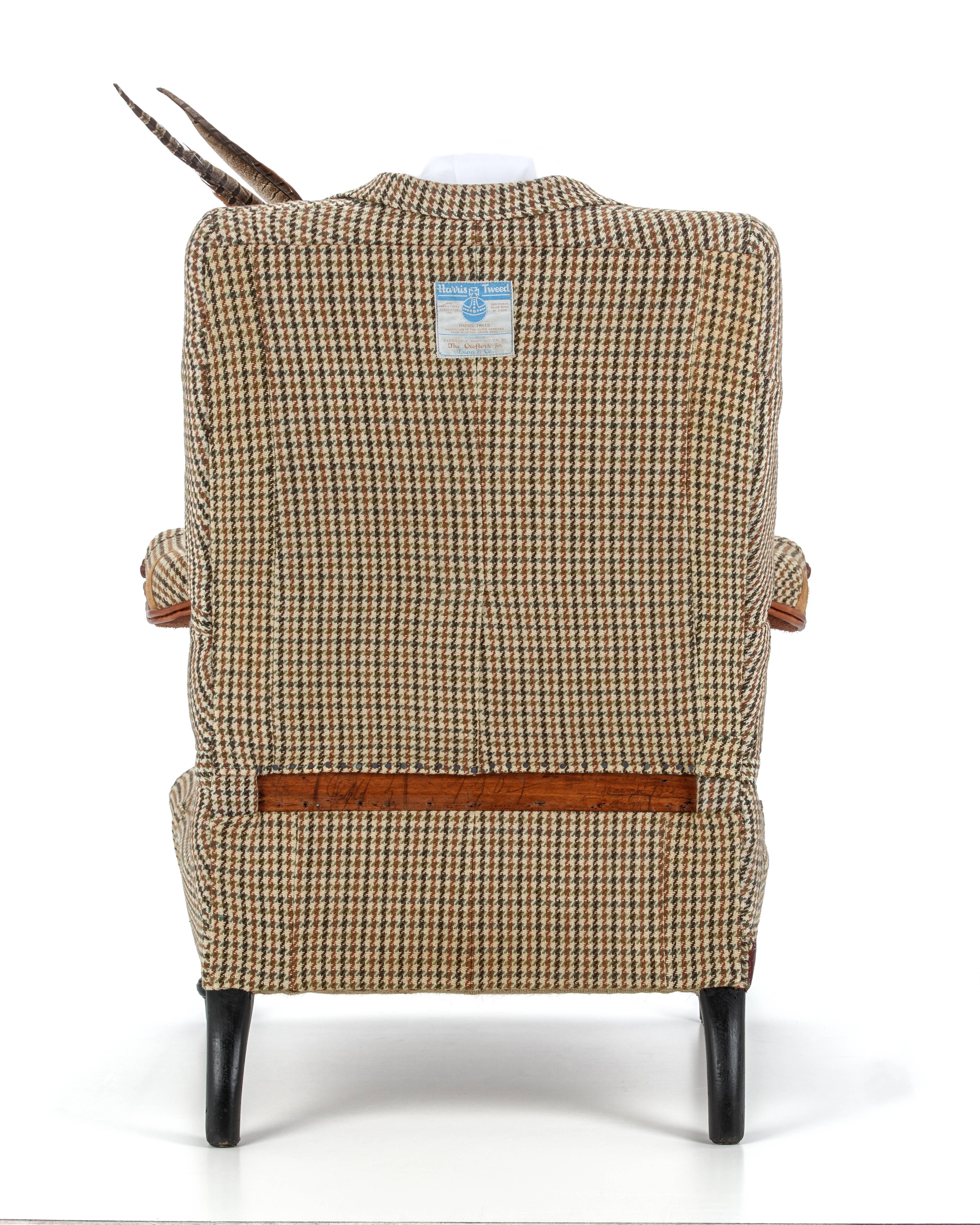 Blackened The Dapper Tweed Armchair. For Sale