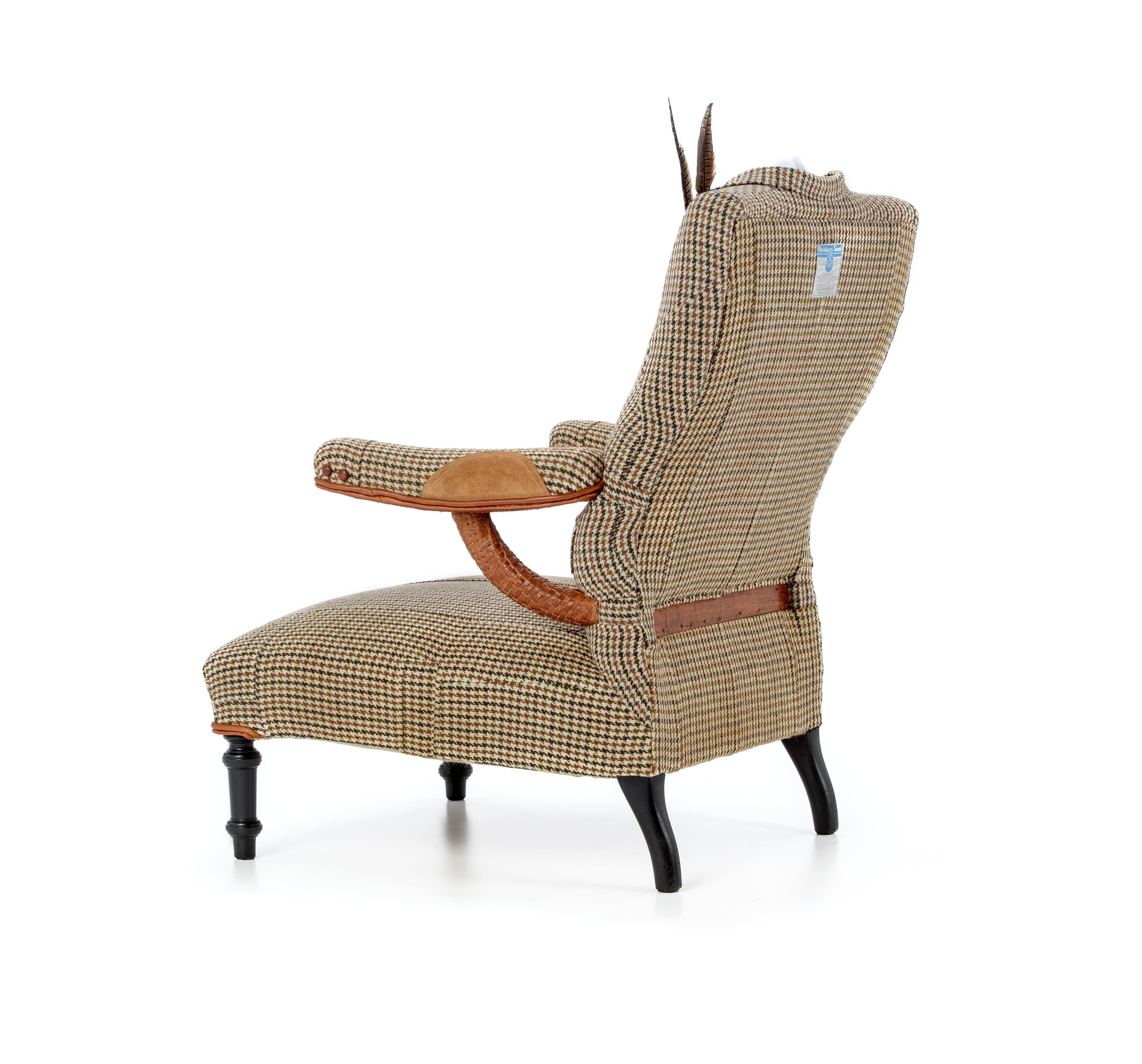 The Dapper Tweed Armchair. In Excellent Condition For Sale In London, GB