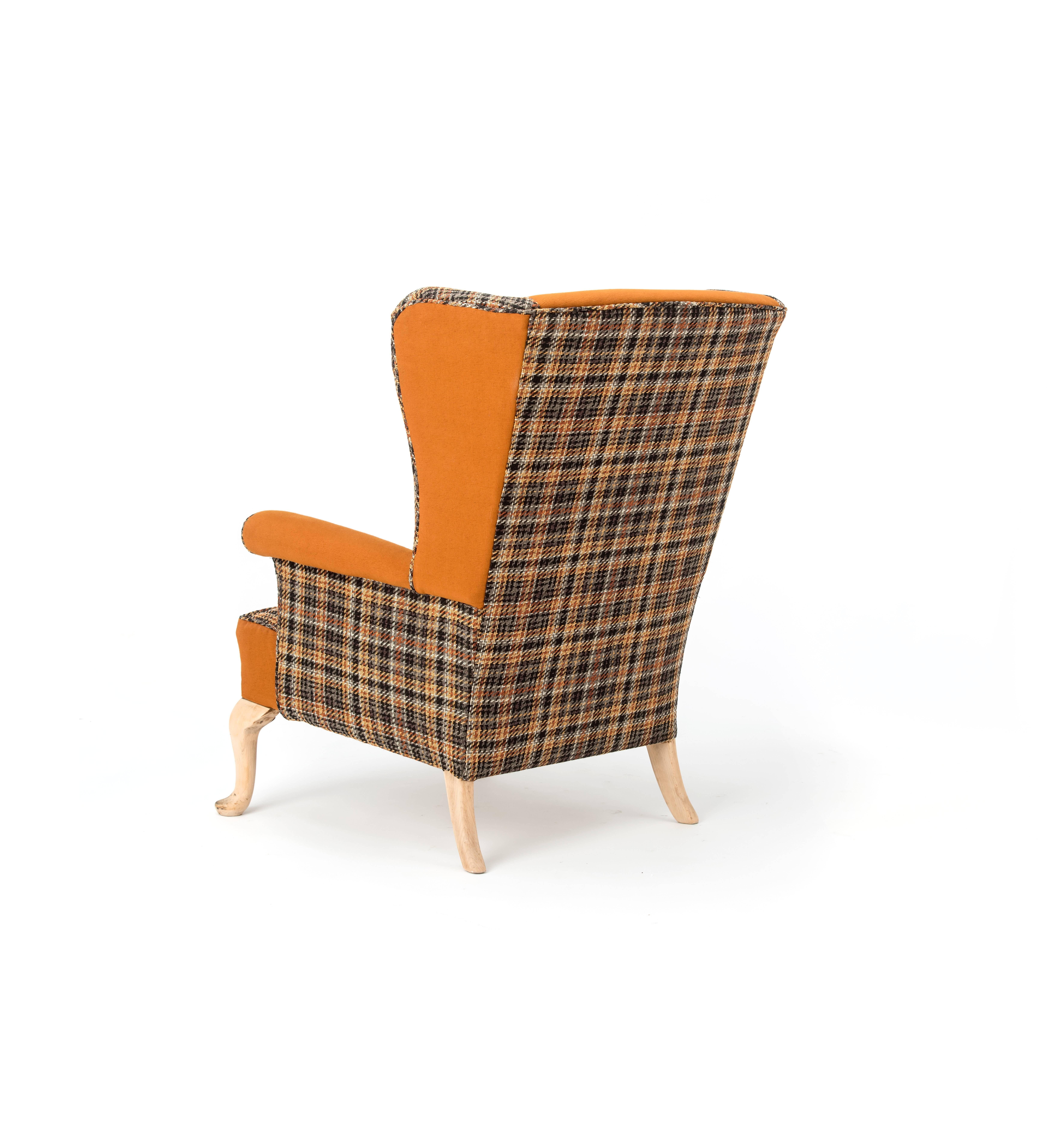 English The 'Thunderbird' Parker Knoll Plaid Back Vintage Fireside Wing Chair For Sale
