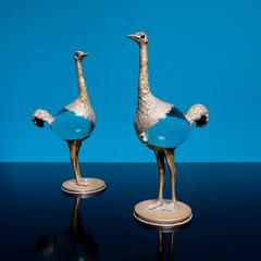 Pair of Authentic signed Figurative Franco Lafini Ostriches.