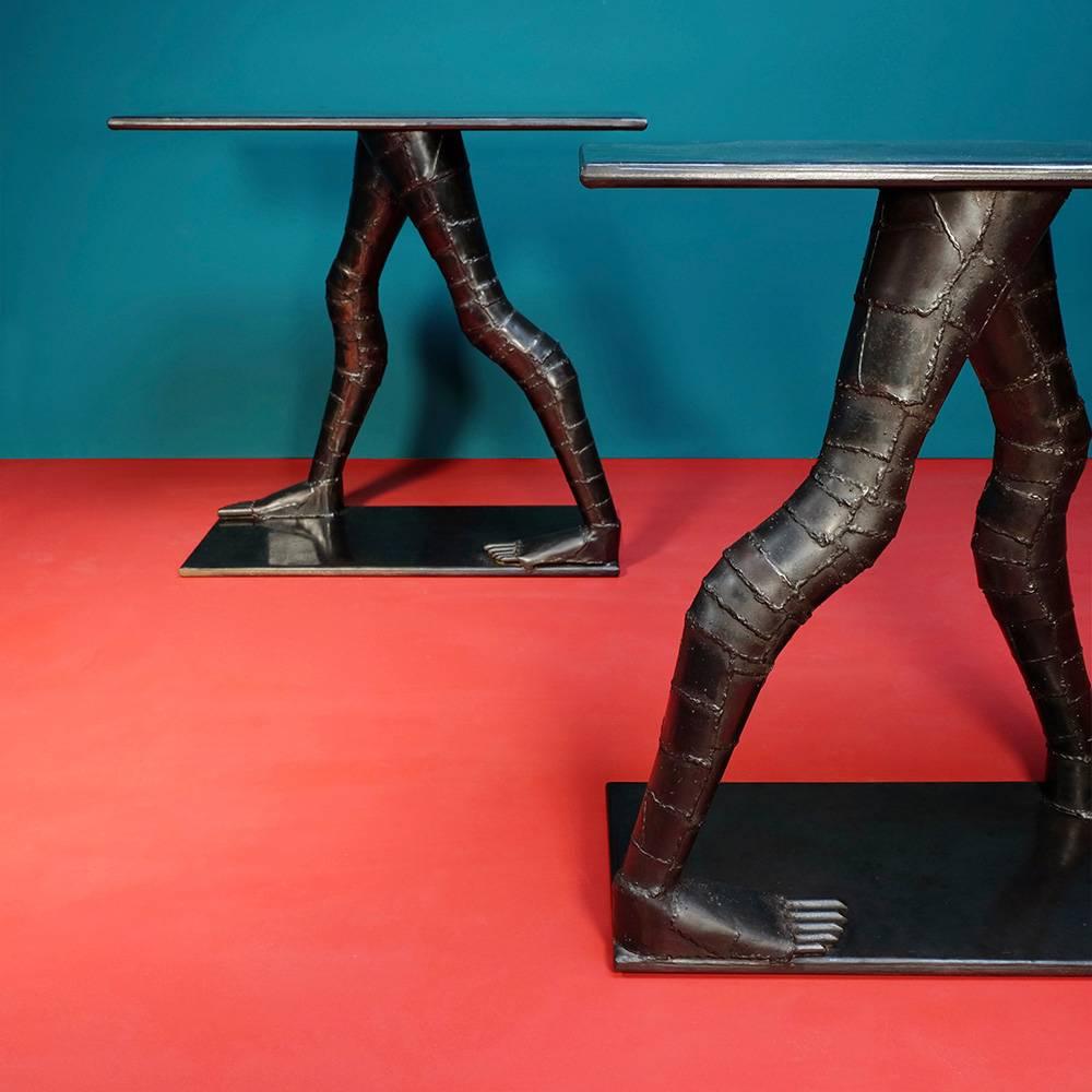 Pair of sculptural consoles.