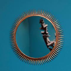 Pair of 1940s Gilded Starburst Mirrors