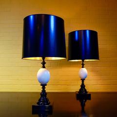 Imposing 1970s Ostrich Egg Lamps