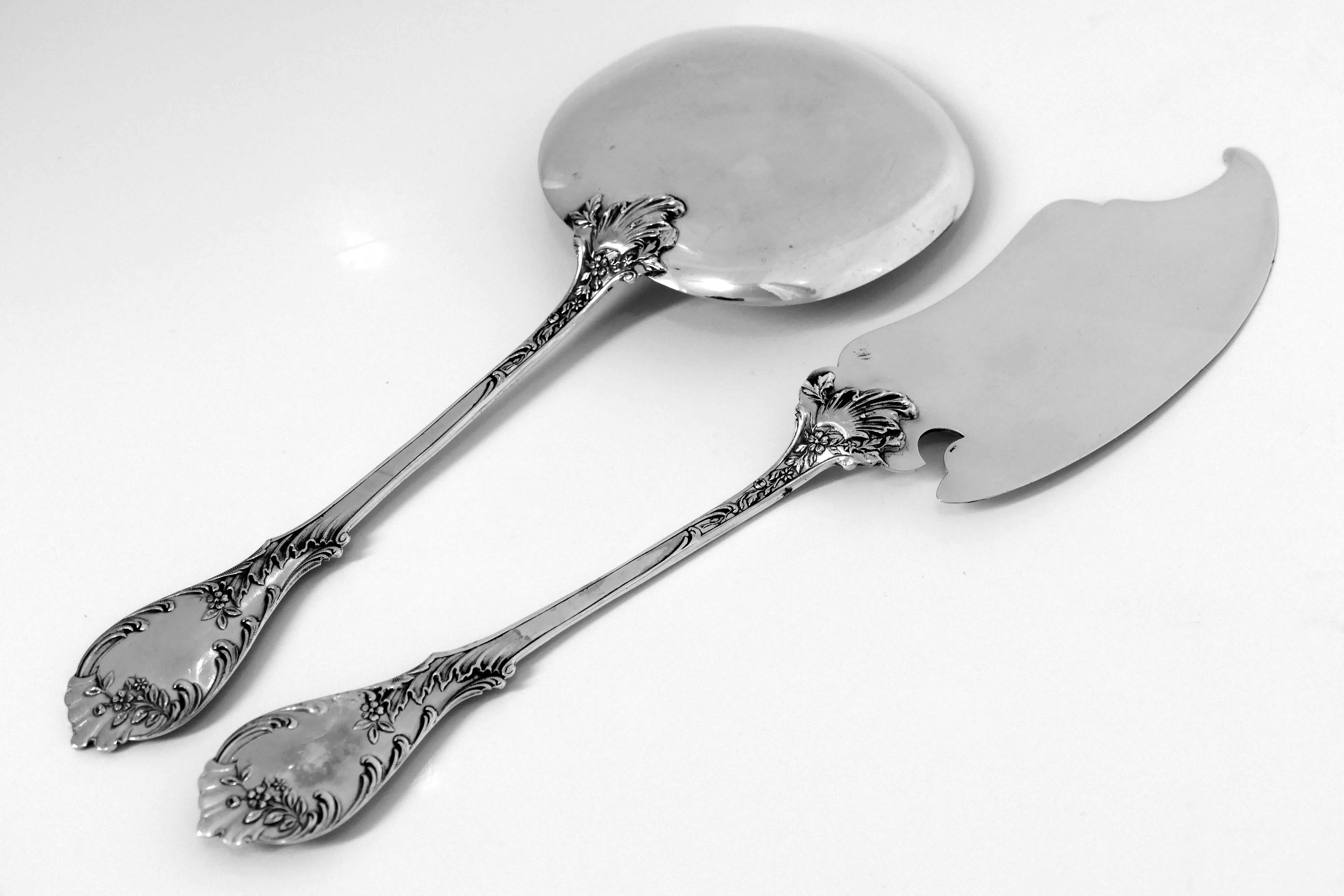 Prost Fabulous French Sterling Silver Ice Cream Set Two-Pieces Art Nouveau For Sale 2