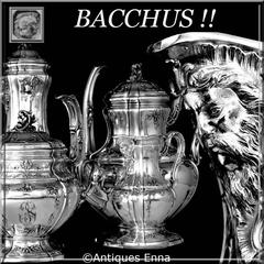 Boivin Französisch Sterling Silber Gold 18-Karat Tee Kaffee Set von vier Stück Bacchus