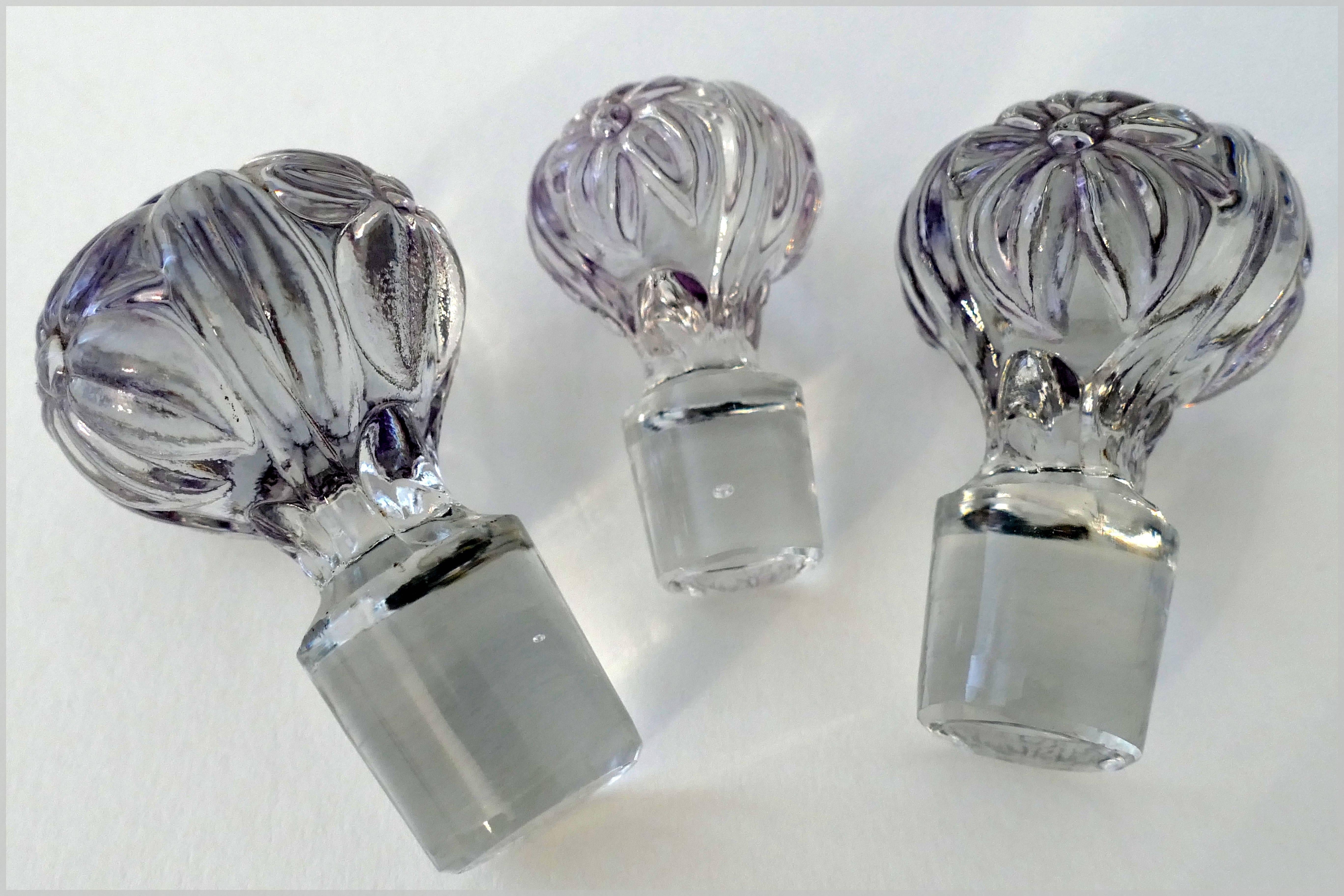 Rare Saint Louis Amethyst Crystal Dresser / Vanity Perfume Set of Five Pieces 2