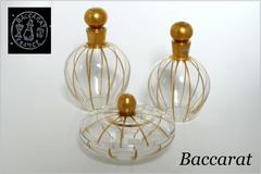 Rare Baccarat Gold Enamel Crystal Dresser / Vanity Perfume Set