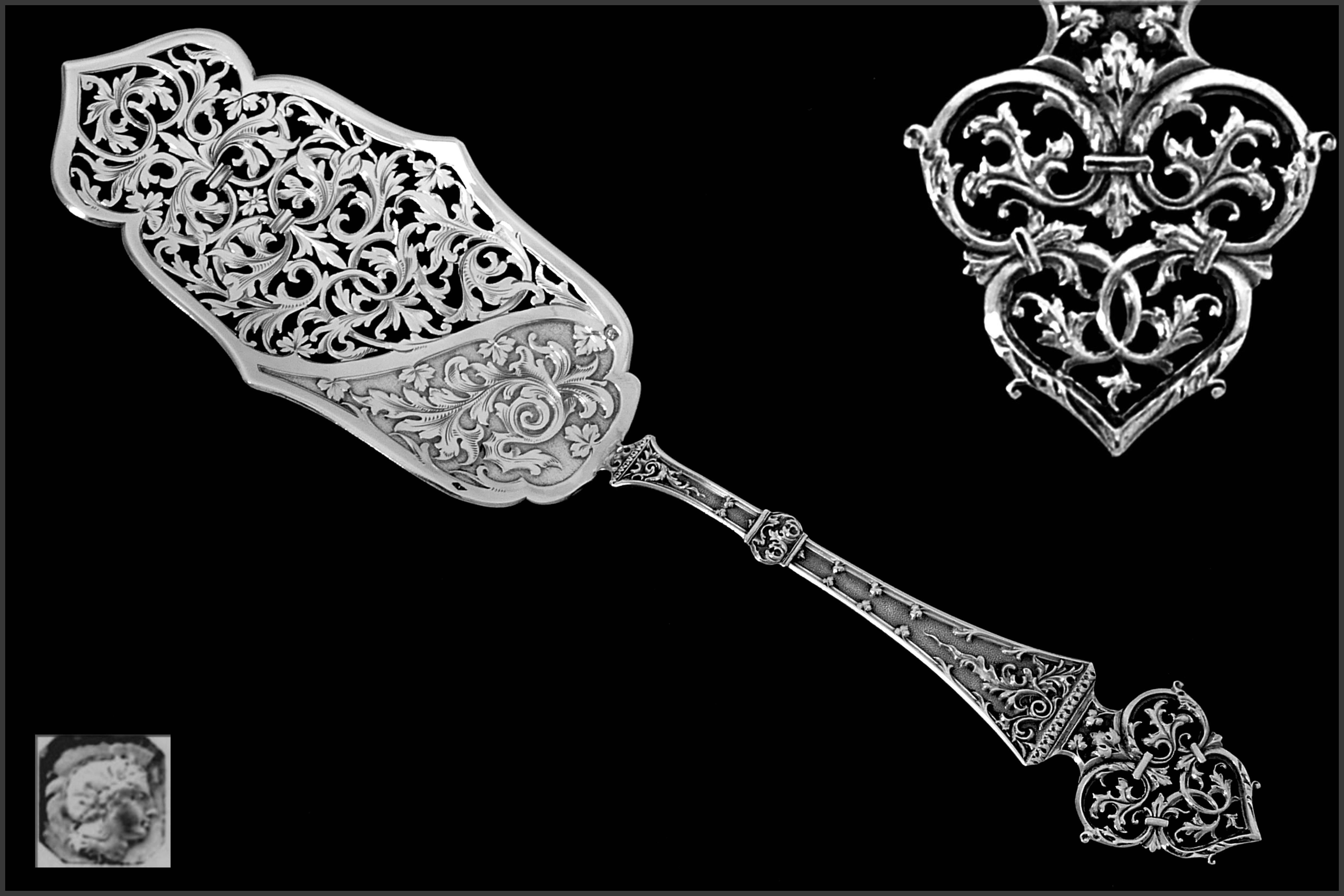 Late 19th Century Puiforcat Masterpiece French Sterling Silver Pie, Pastry or Fish Server Trilobé