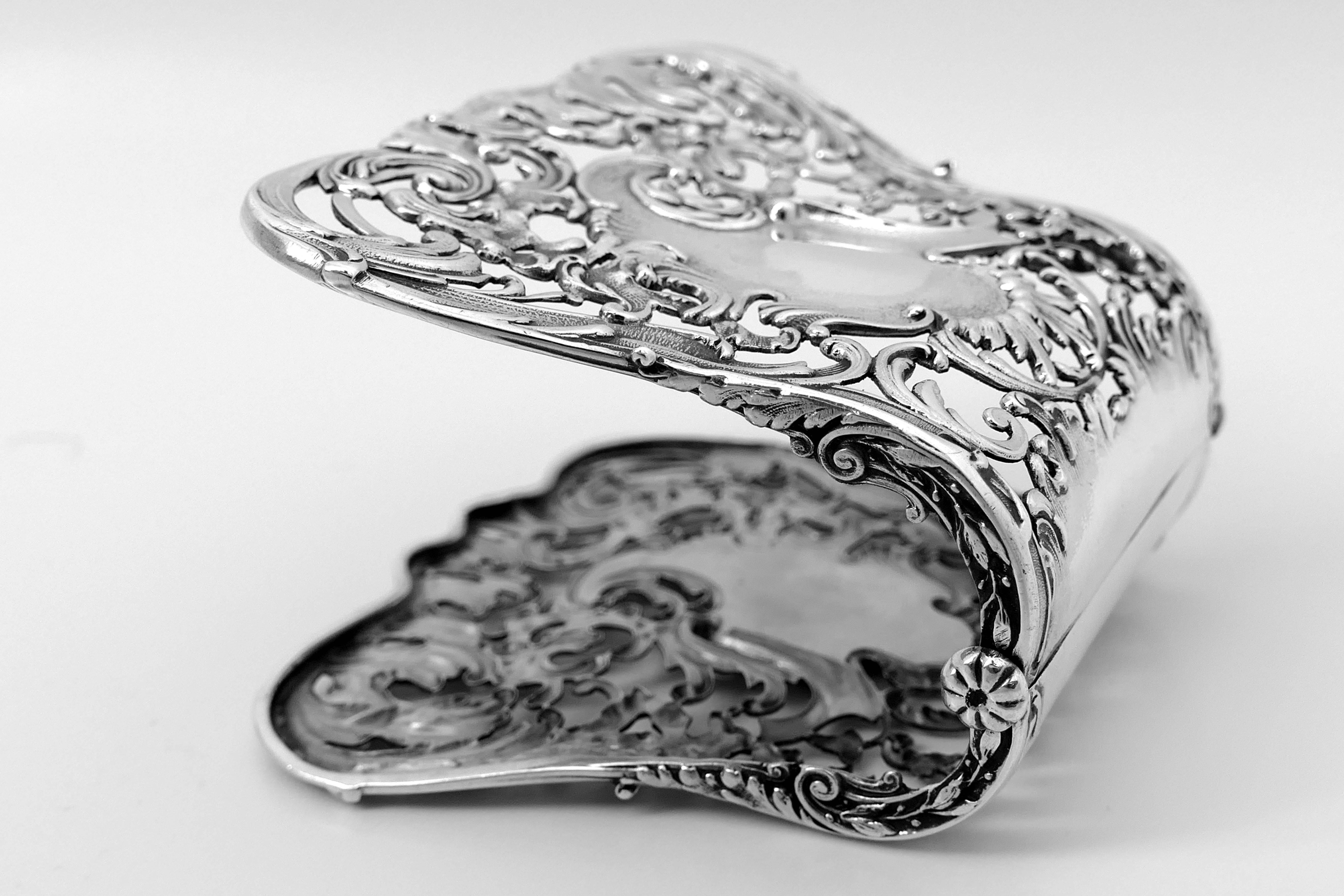 Debain Fabulous French All Sterling Silver Asparagus Sandwiches Grip Art Nouveau For Sale 2