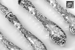 Boivin French Sterling Silver Serving Implement Set 4 Pc, Original box, Rococo