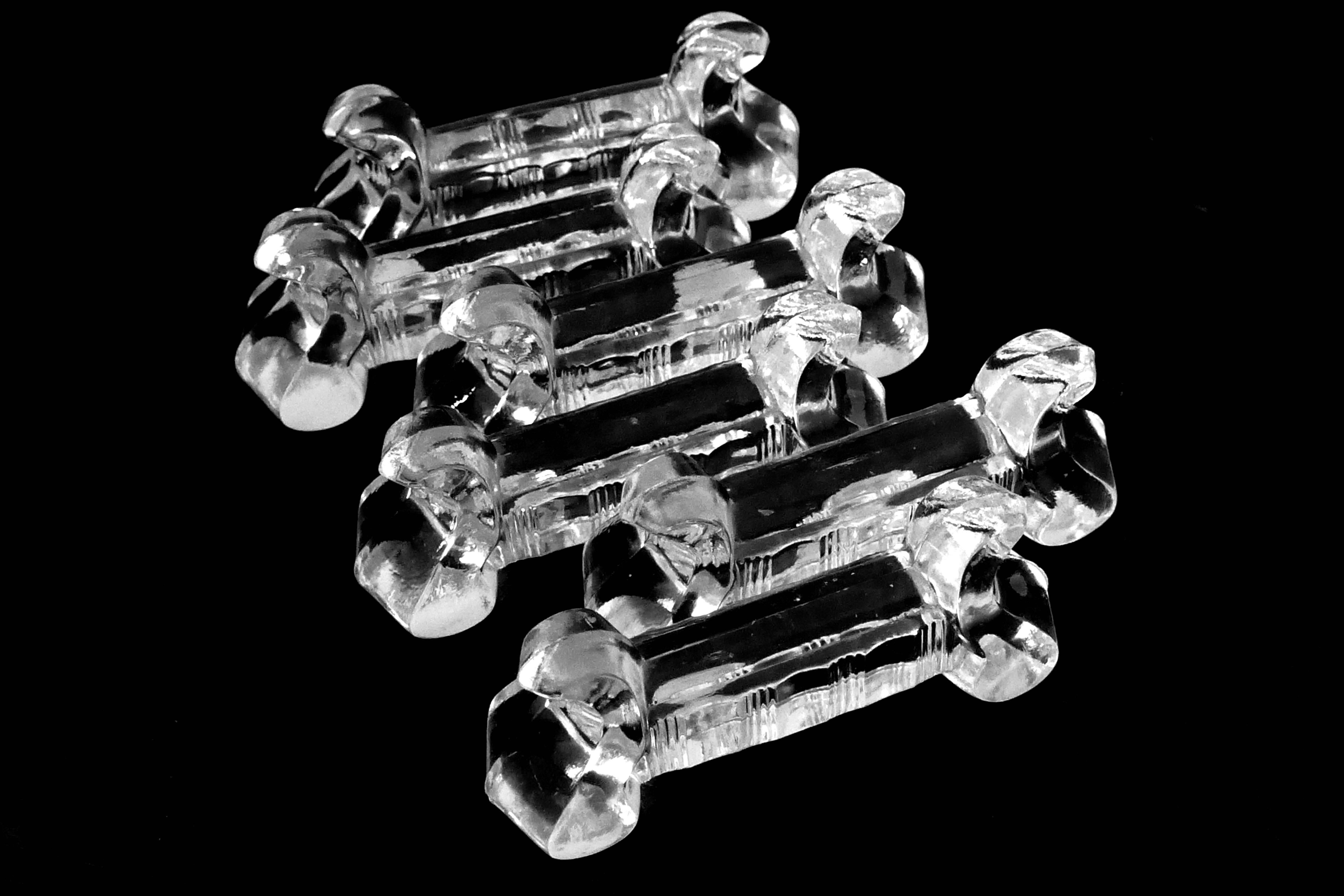 Art Deco 1900s Baccarat French Crystal Knife Rests Set of Six Pieces For Sale
